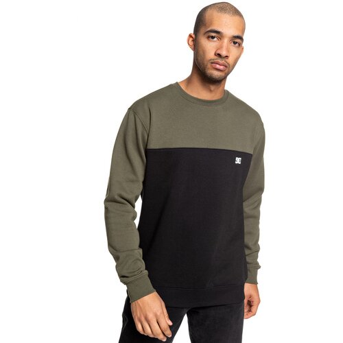DC Shoes Bluza barbati Rebel Crew Block 3 Greenblack EDYFT03456-XCCK