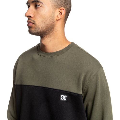 DC Shoes Bluza barbati Rebel Crew Block 3 Greenblack EDYFT03456-XCCK