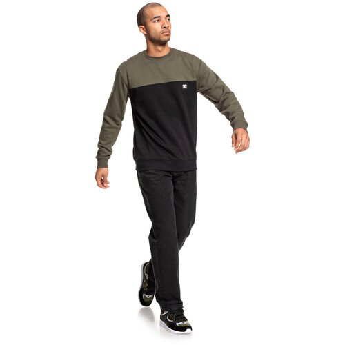 DC Shoes Bluza barbati Rebel Crew Block 3 Greenblack EDYFT03456-XCCK