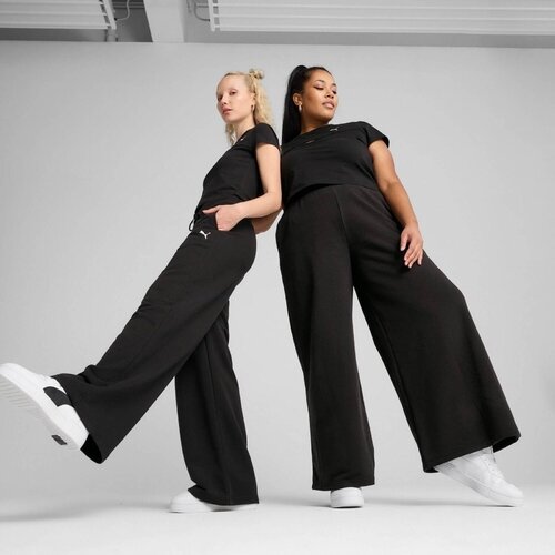 Puma Pantaloni femei Wardrobe Ess Relaxed Wide Leg Sweatpants 62975401