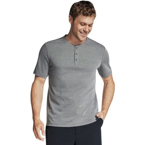 Skechers Tricou barbati Off Duty Short Sleeve Henley TS165-CHAR