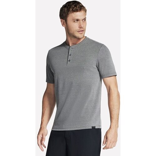Skechers Tricou barbati Off Duty Short Sleeve Henley TS165-CHAR