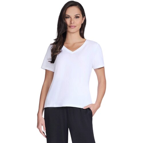 Skechers Tricou femei Pima V-Neck Tee TP130-WHT