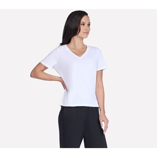Skechers Tricou femei Pima V-Neck Tee TP130-WHT