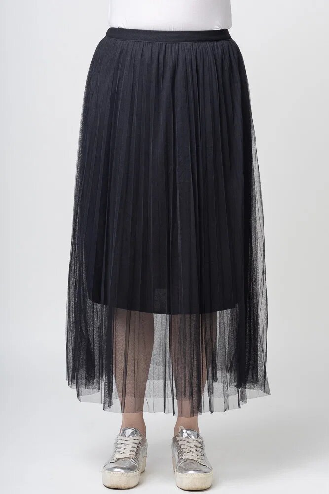 70 Degrees Fusta din tulle plisata lunga neagra