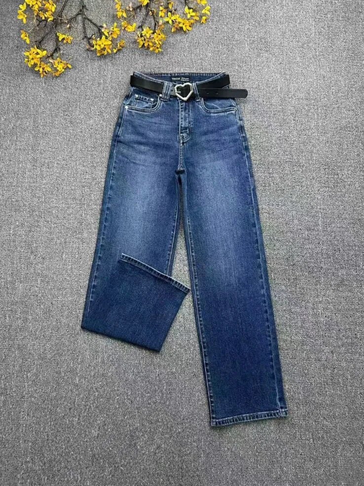 CUDI Pantaloni jeans denim croiala dreapta cu curea inclusa