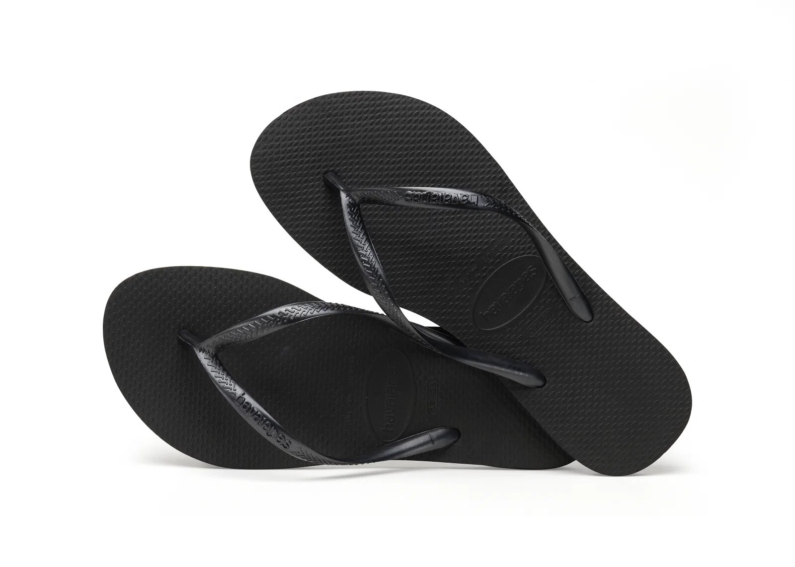 Havaianas Papuci slim din cauciuc natural negru