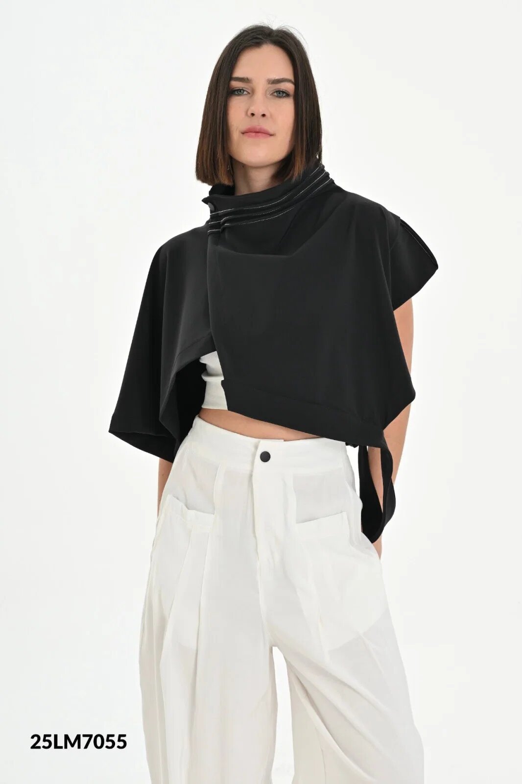 LES MIOS Jacheta scurta cu guler inalt oversize