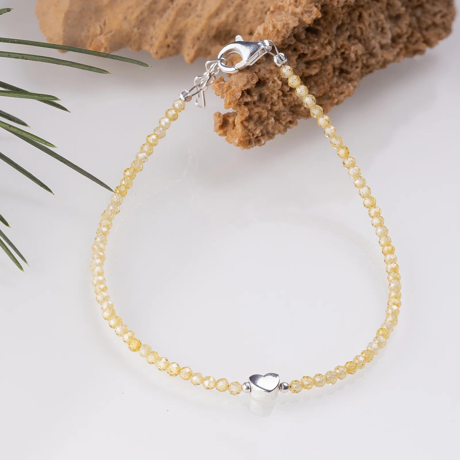 Maia Colt Bratara argint subtire din cubic zirconia galben si piesa din argint