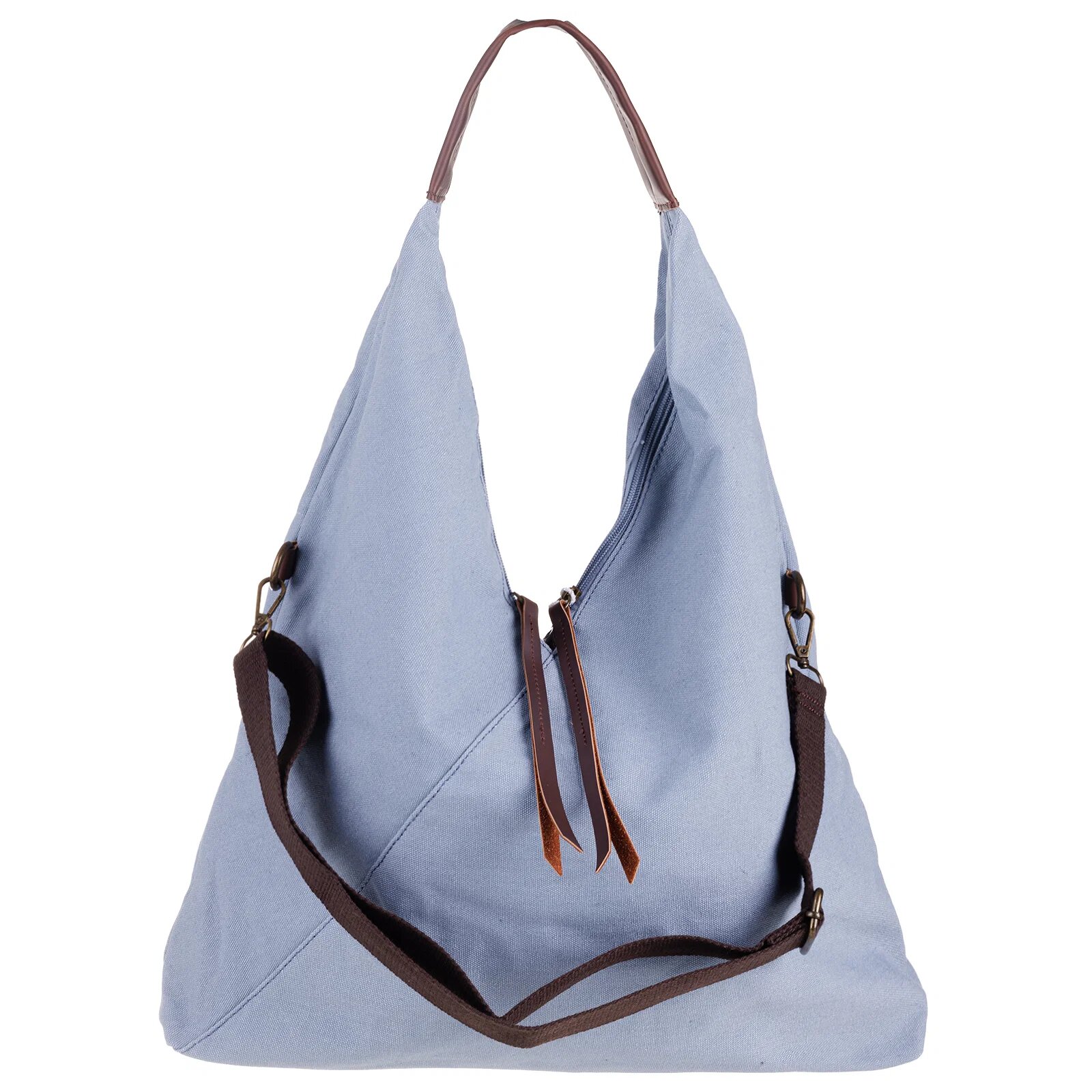 Maxfly Geanta de umar din material textil si cu bareta crossbody bleu