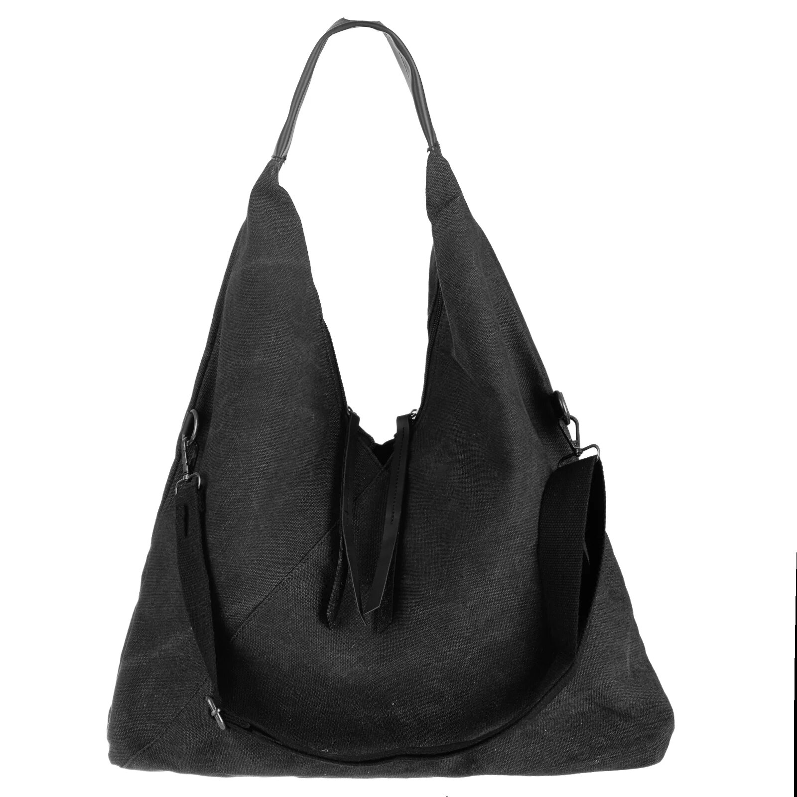 Maxfly Geanta de umar din material textil si cu bareta crossbody neagra