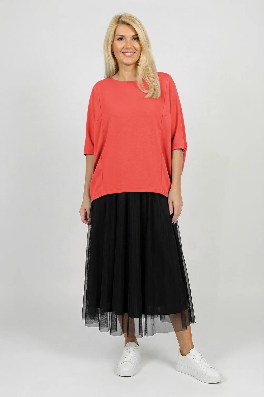 Pierino Bluza ampla oversize cu design asimetric din bumbac corai