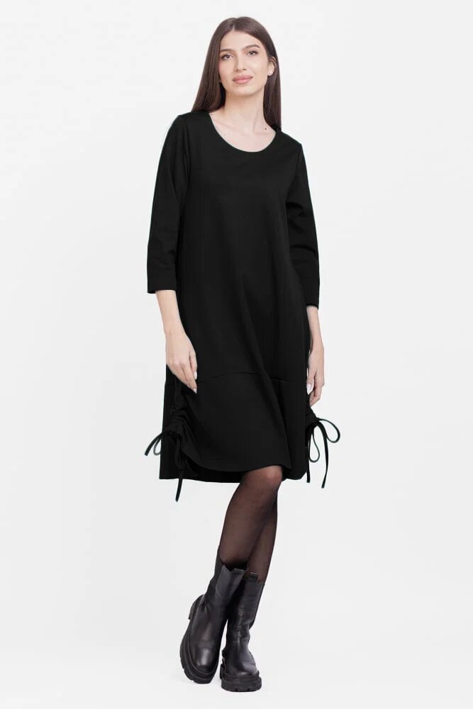 Pierino Rochie A line din tricot cu sireturi laterale neagra