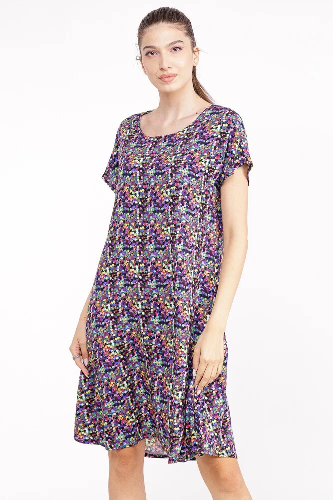Pierino Rochie A line midi din vascoza cu imprimeu geometric mov