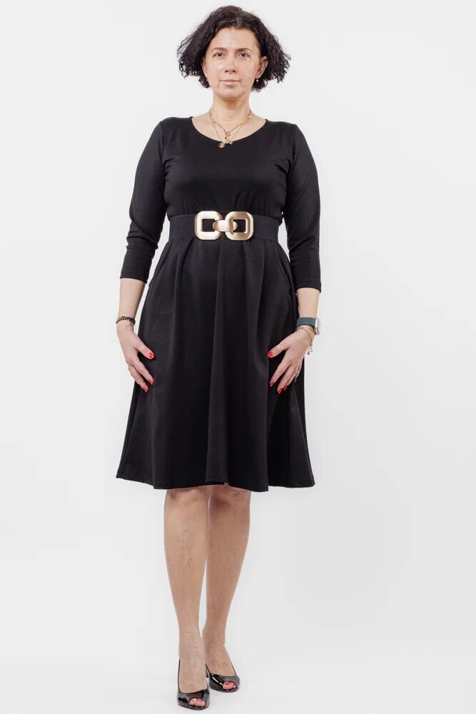 Pierino Rochie taiata in talie din jerseu de vascoza neagra