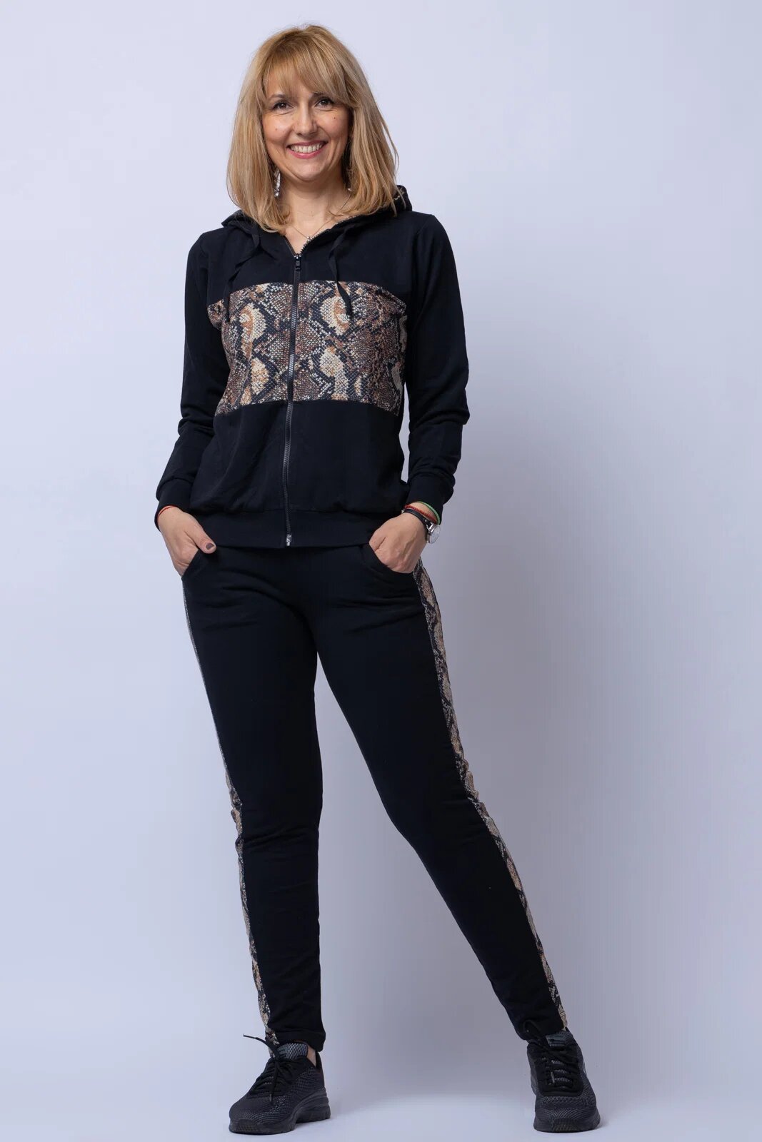 Pierino Trening dama bumbac doua piese banda animal print - sarpe