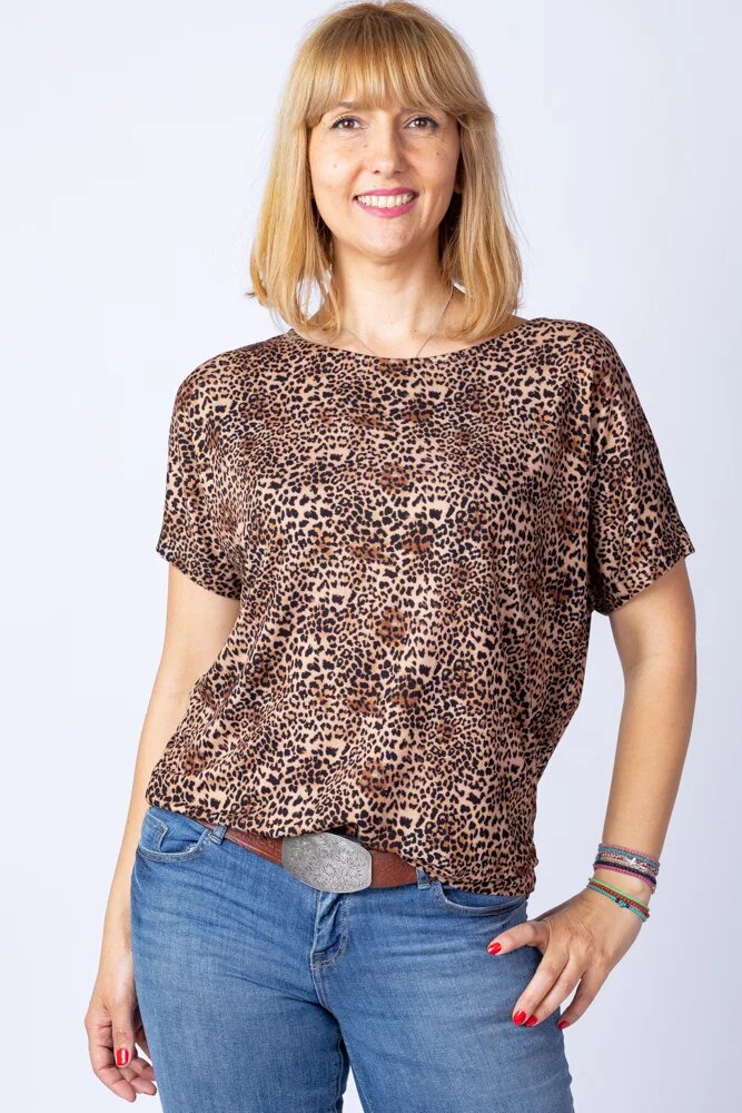Pierino Tricou din vascoza cu imprimeu animal print - leopard