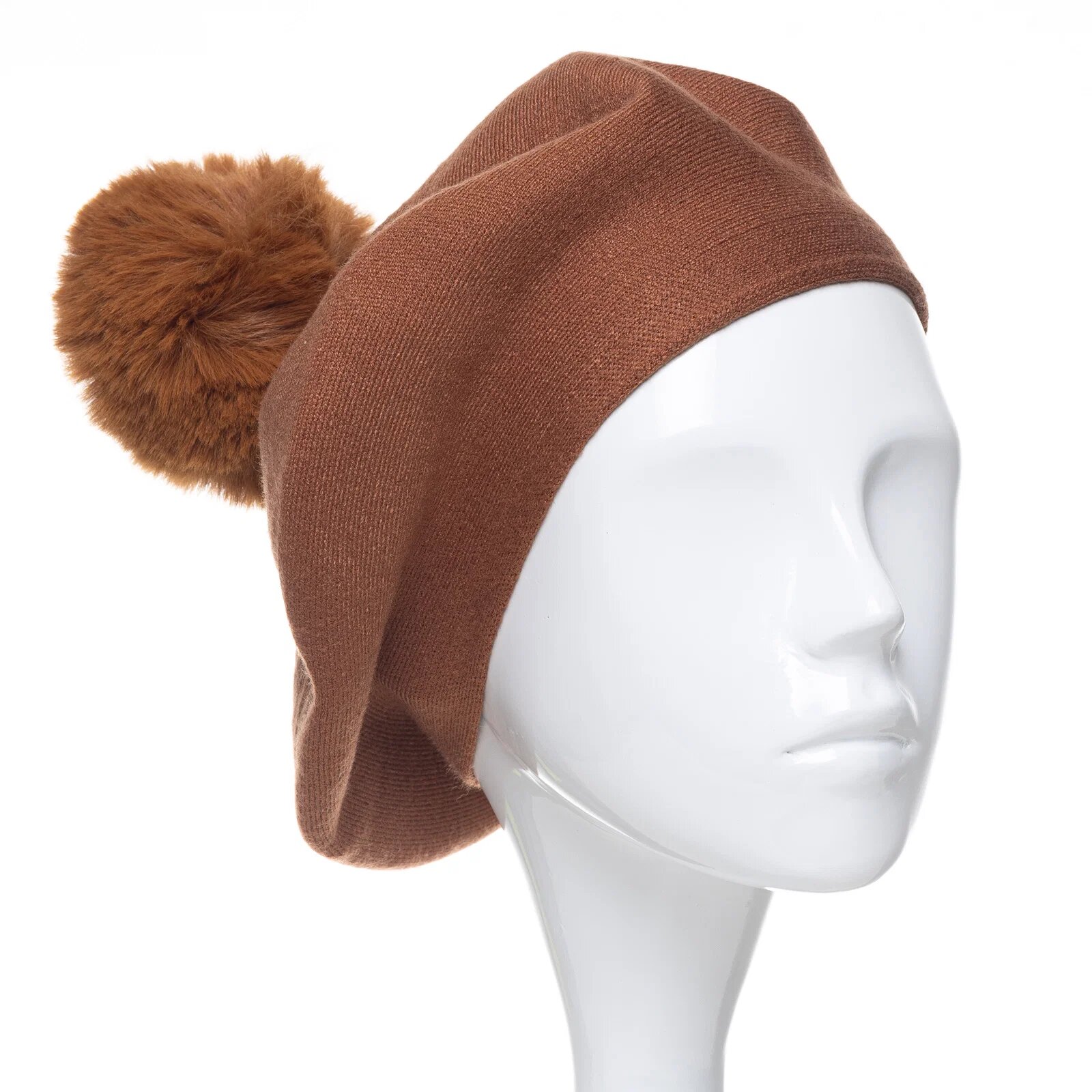 Shopika Bereta clasica camel cu mot din blanita din bumbac si lana
