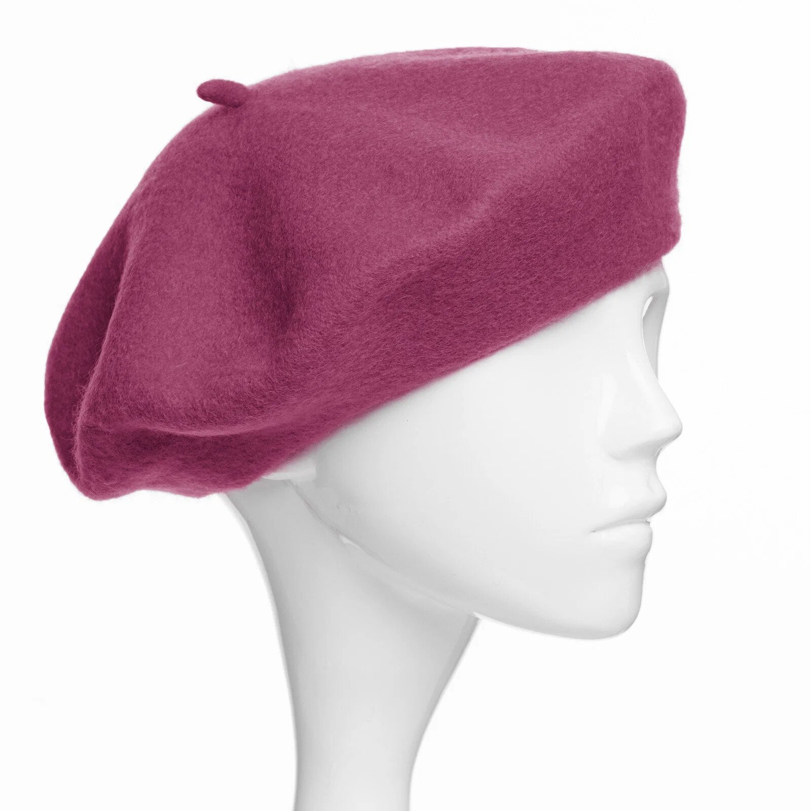 Shopika Bereta frantuzeasca din stofa groasa de lana mov zmeura prafuit