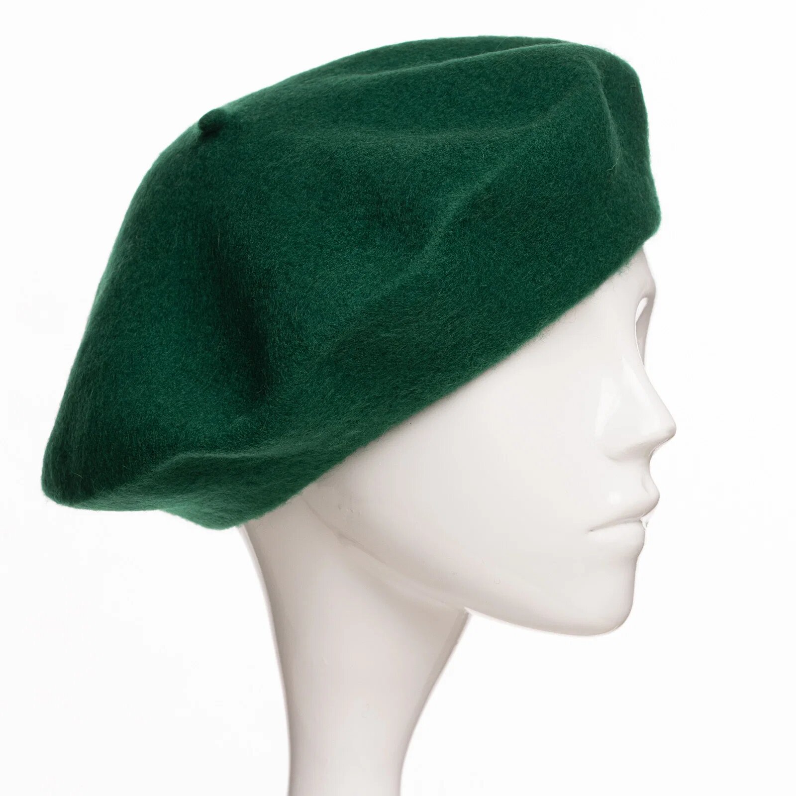 Shopika Bereta frantuzeasca din stofa groasa de lana verde inchis