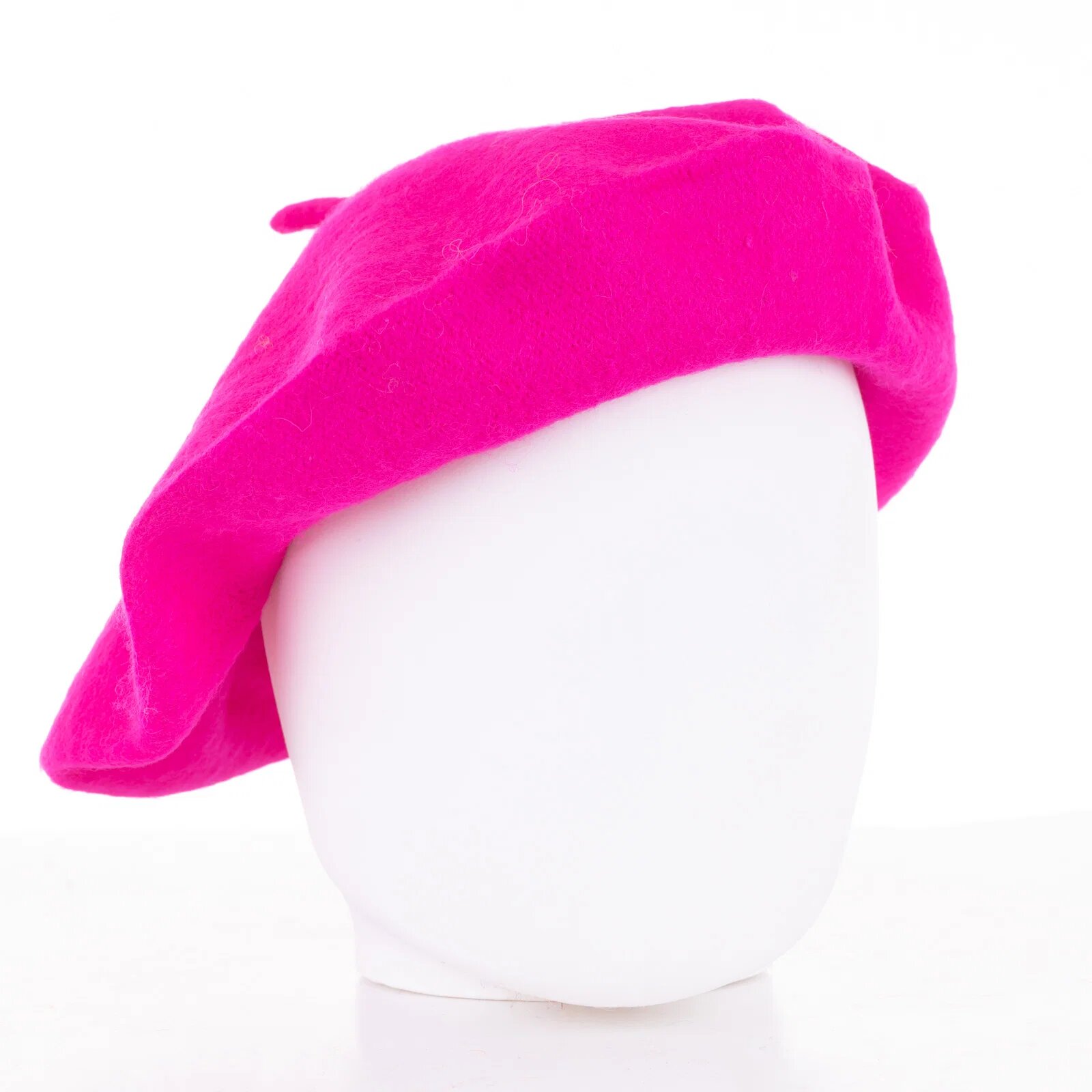 Shopika Bereta frantuzeasca fucsia din stofa de lana