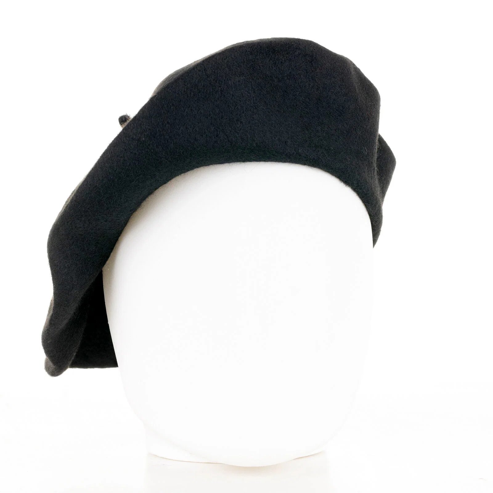 Shopika Bereta frantuzeasca neagra din stofa de lana