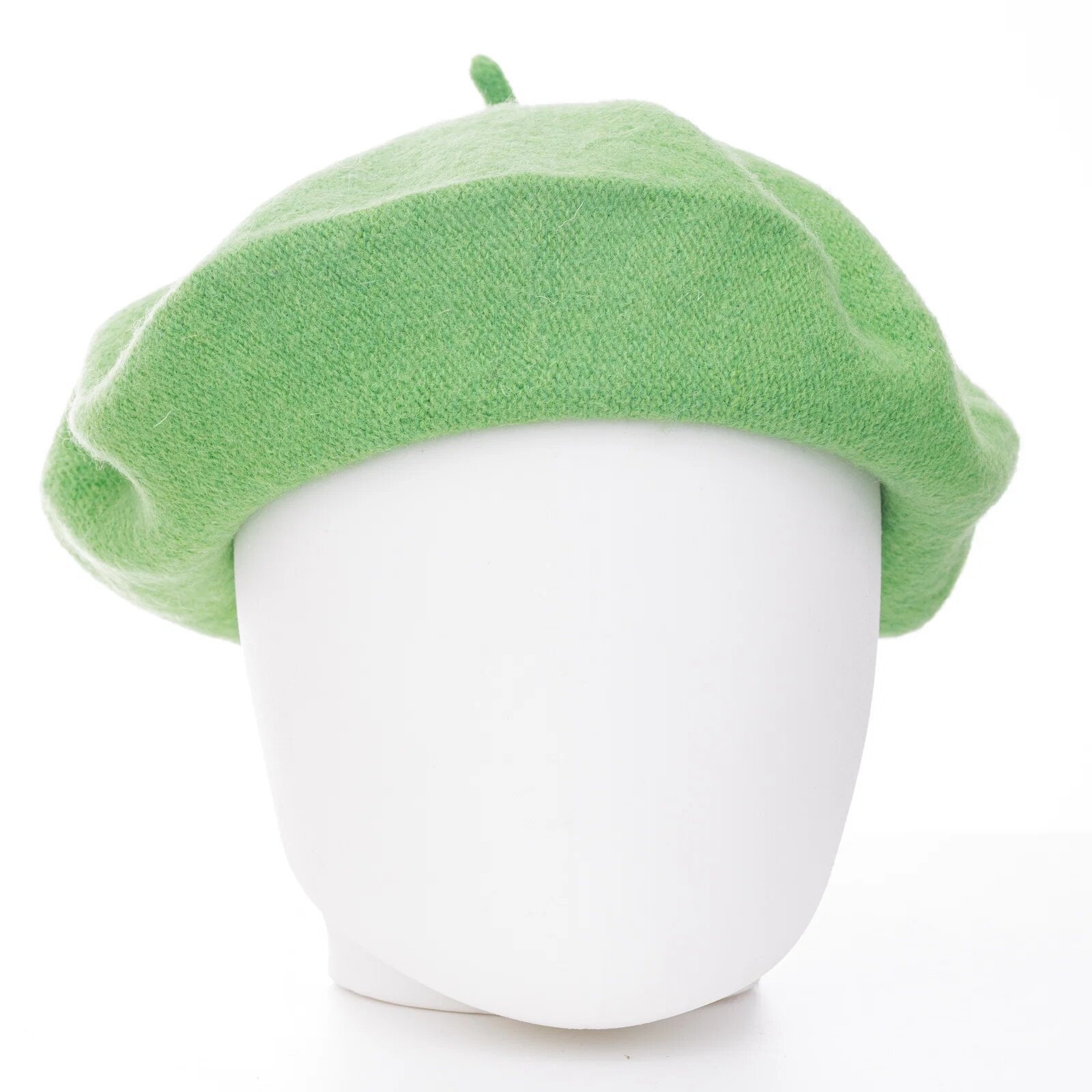Shopika Bereta frantuzeasca verde deschis din stofa de lana