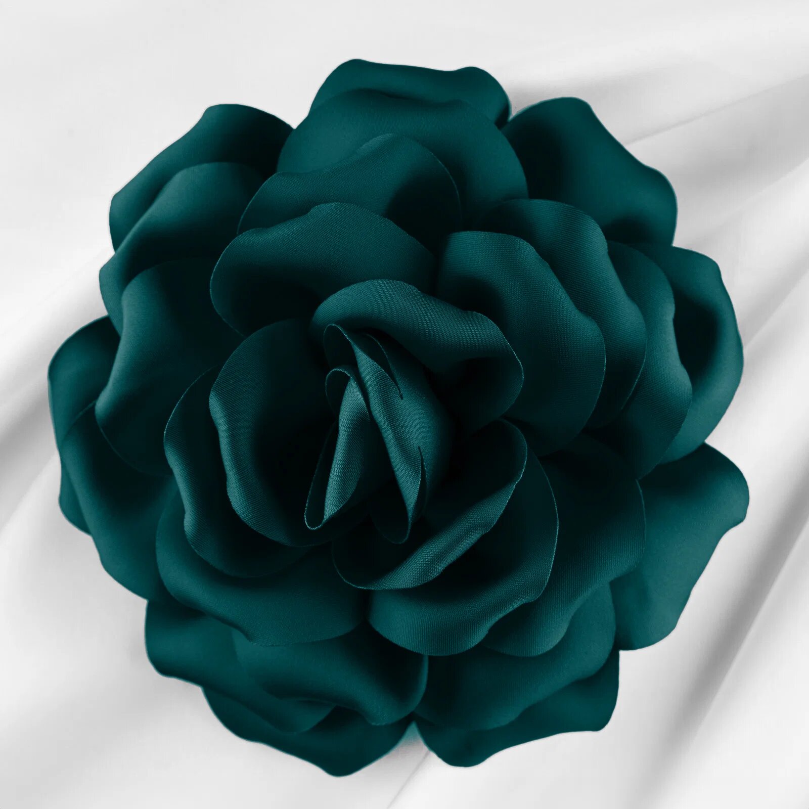Shopika Brosa floare turcoaz inchis cu diametru de 15 cm cu clips pentru par