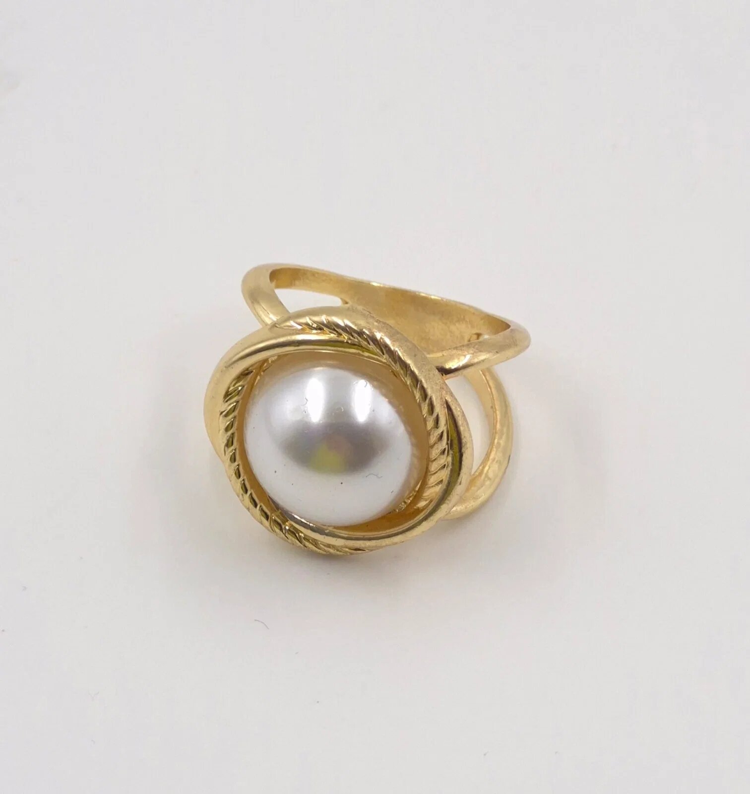 Shopika Brosa inel pentru esarfa auriu cu perla decorativa accesoriu elegant pentru prindere