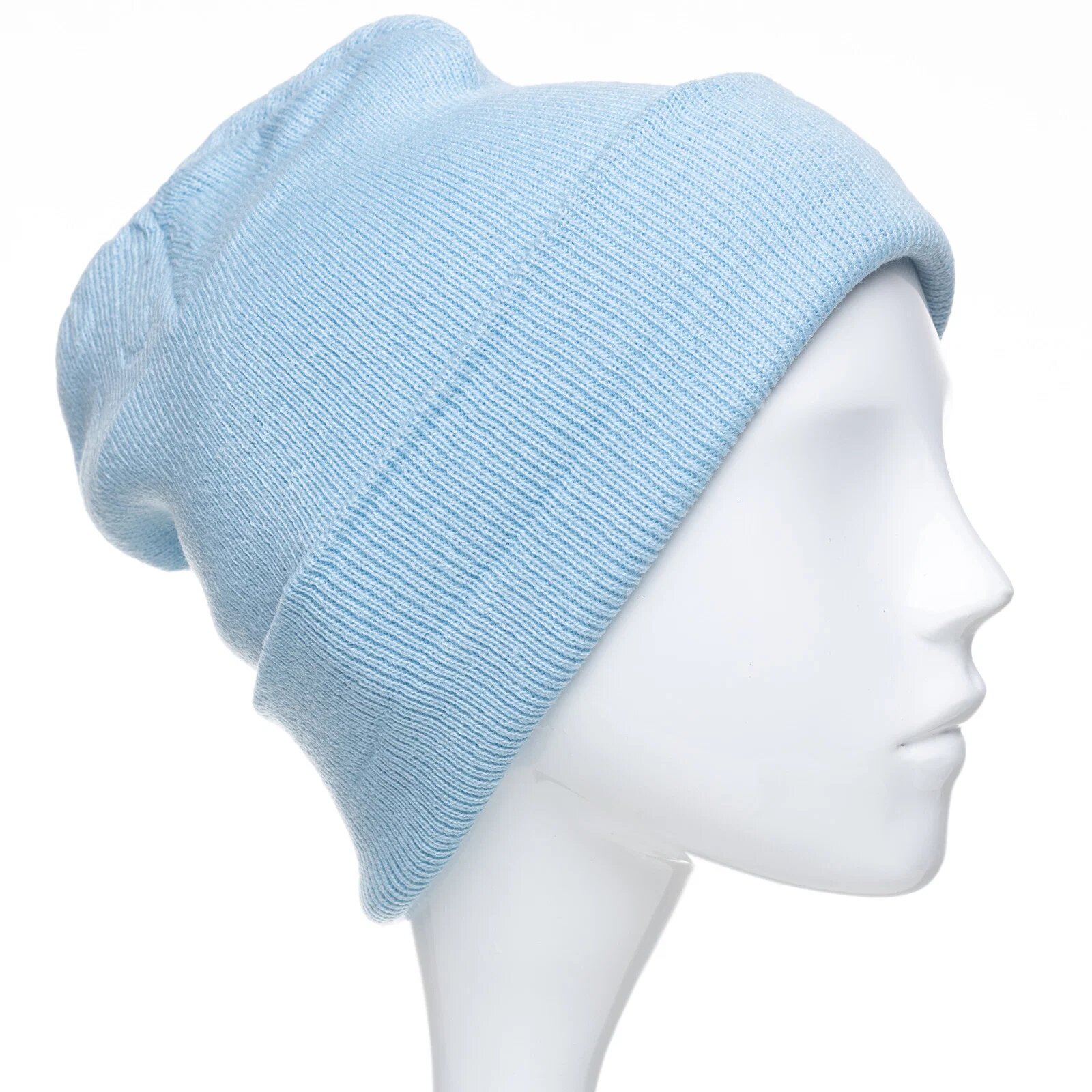 Shopika Caciula unisex model clasic tricotat dublata in interior bleu