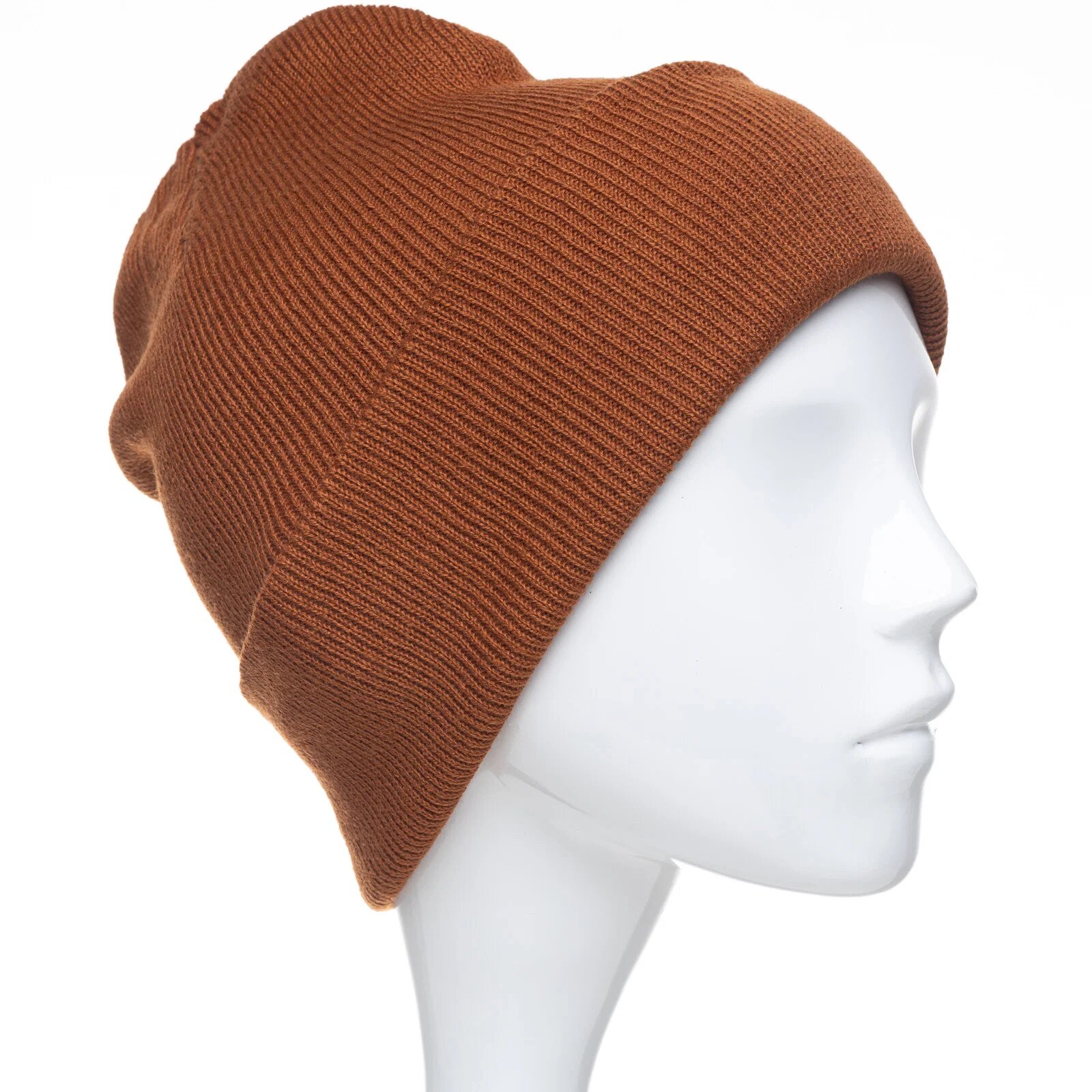 Shopika Caciula unisex model clasic tricotat dublata in interior caramiziu