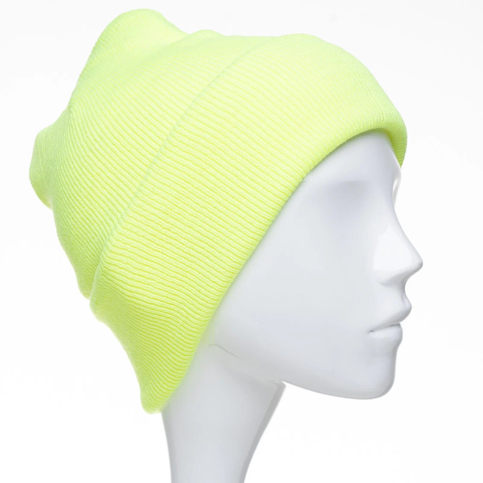 Shopika Caciula unisex model clasic tricotat dublata in interior galben lime