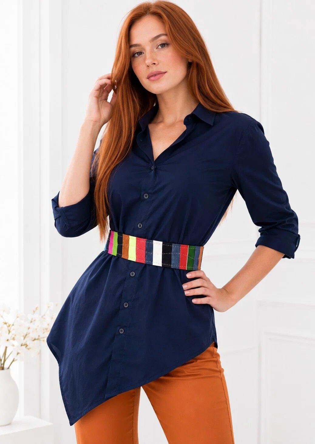 Shopika Centura handmade din piele naturala multicolora