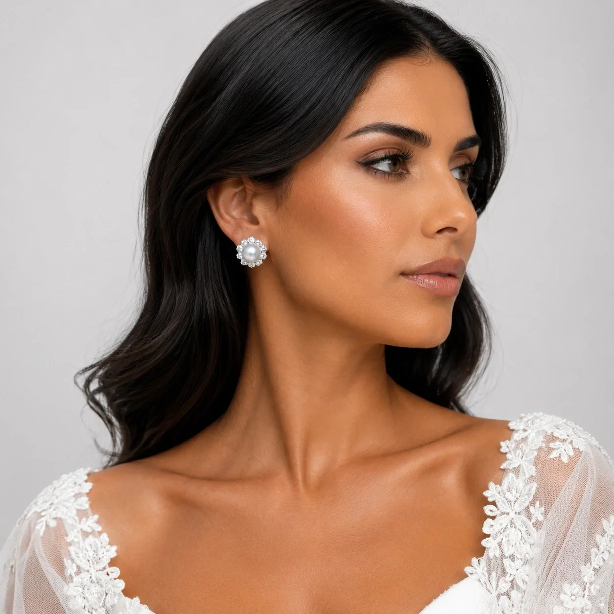 Shopika Cercei eleganti cu perla si cubic zirconia pentru mireasa nunta si evenimente