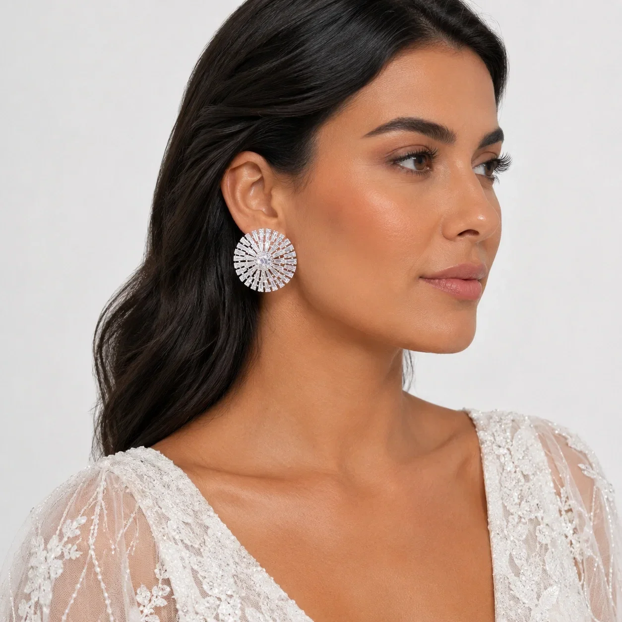 Shopika Cercei statement cu cubic zirconia pentru mireasa nunta si evenimente