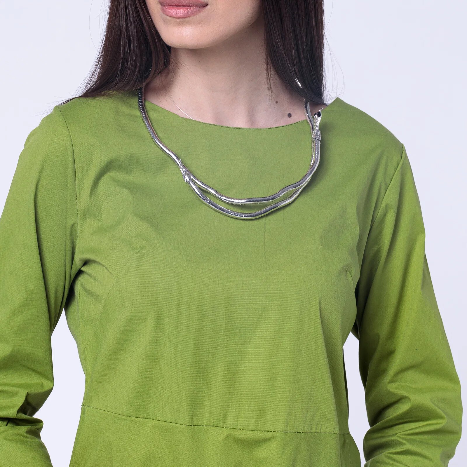 Shopika Colier argintiu si bratara din metal modelabil sub forma de sarpe