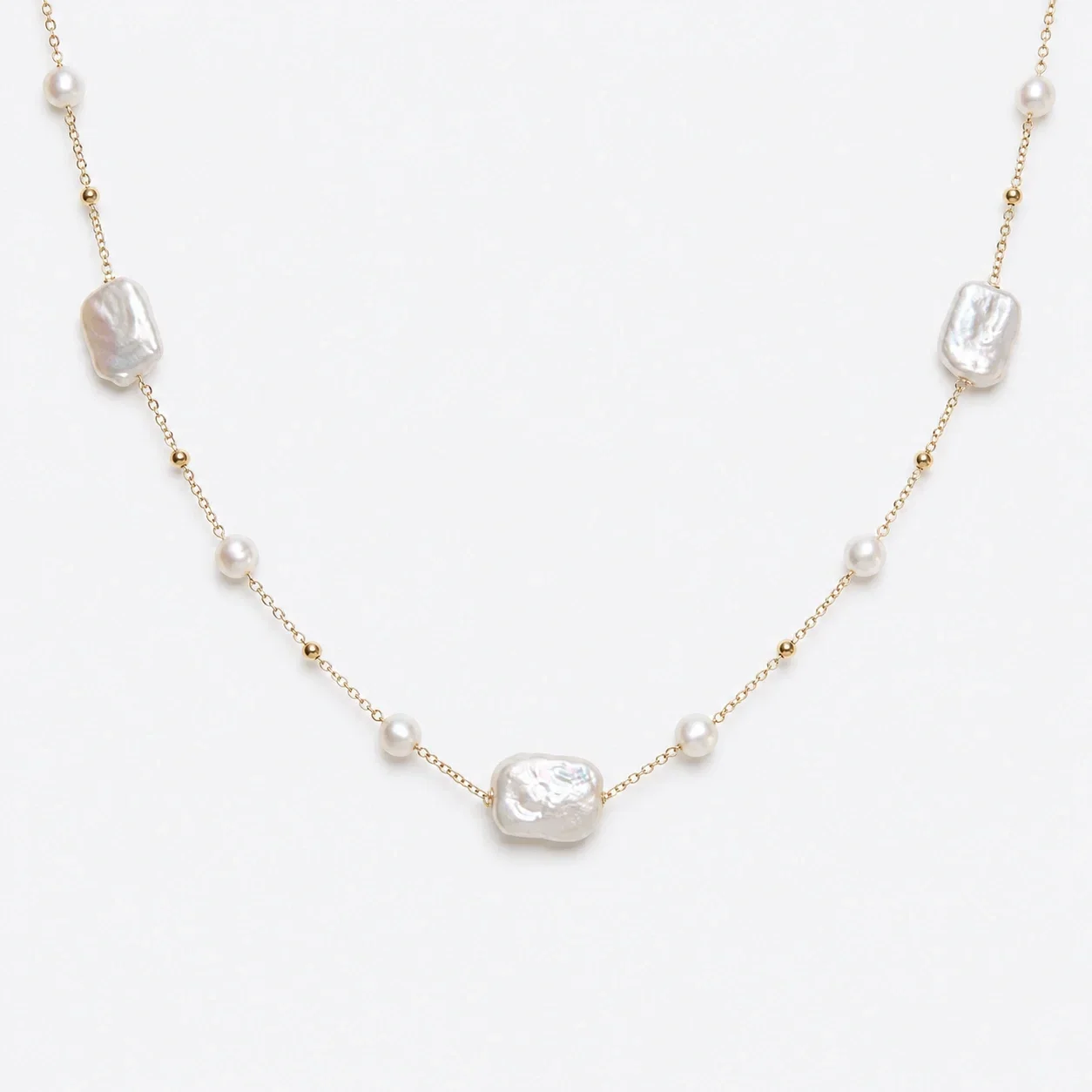 Shopika Colier dama elegant cu perle de cultura Baroque si perle fine