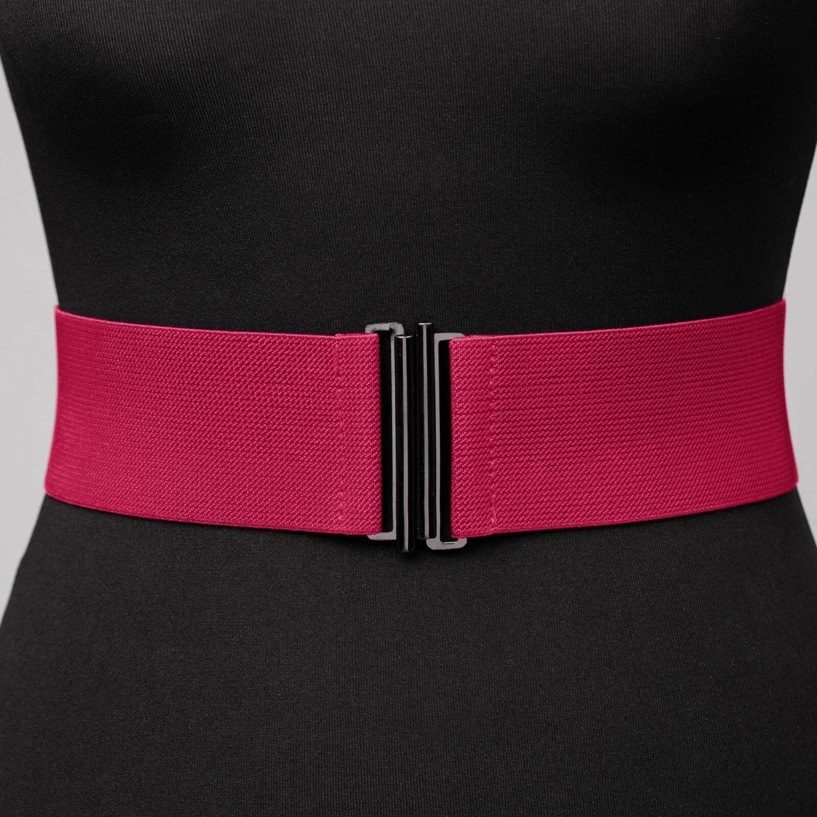 Shopika Curea fucsia din material elastic cu catarama metalica - 6 cm