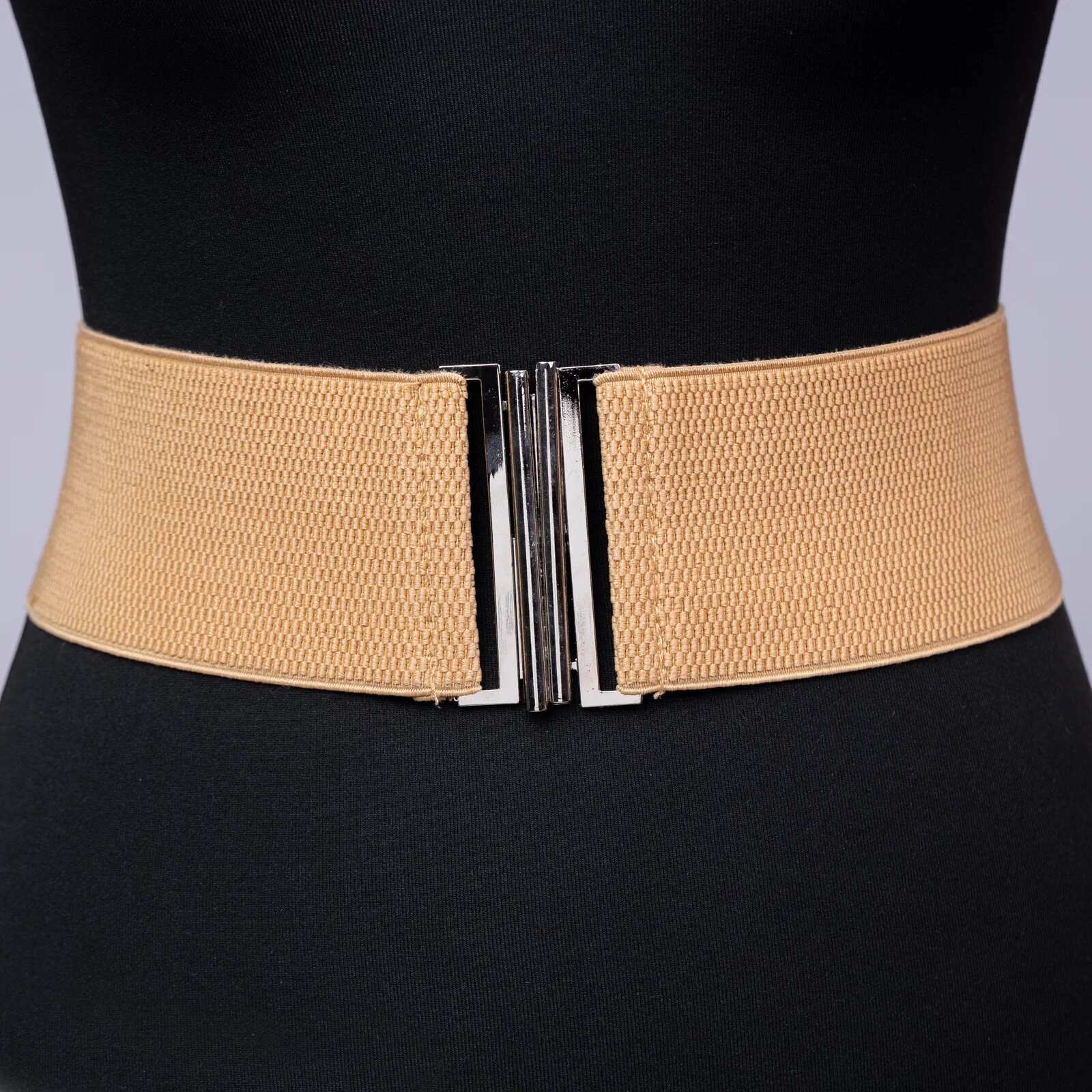 Shopika Curea lata bej din material elastic- 6 cm