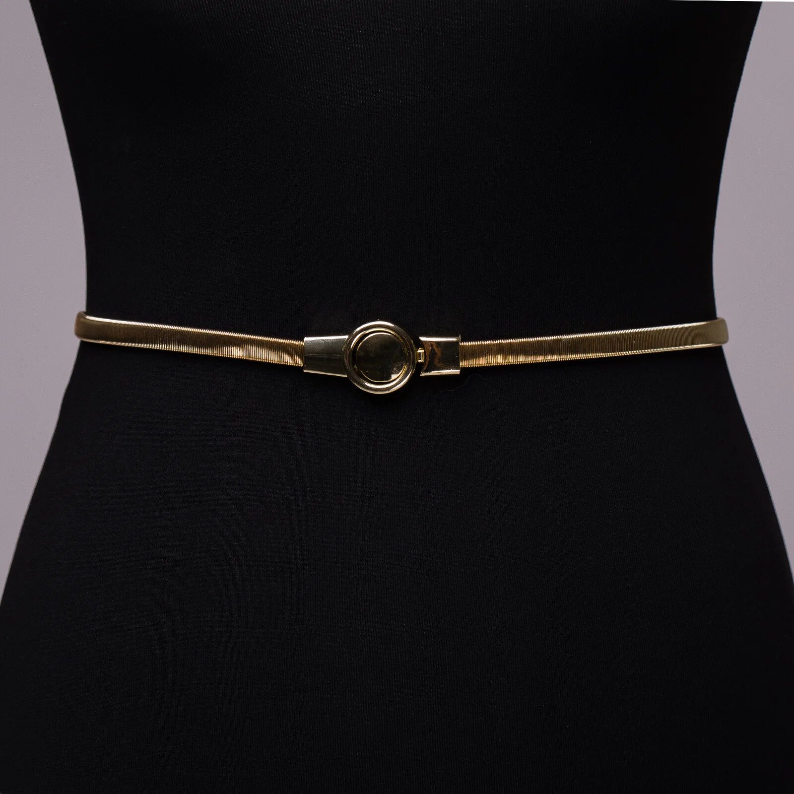 Shopika Curea metalica catarama rotunda aurie
