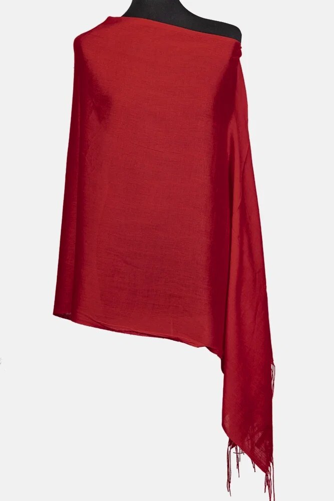 Shopika Esarfa bordo din cashmere subtire dreptunghiulara