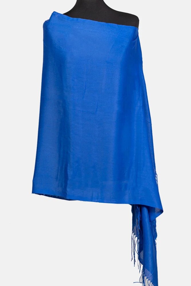 Shopika Esarfa dreptunghiulara albastra din material gros tip cashmere