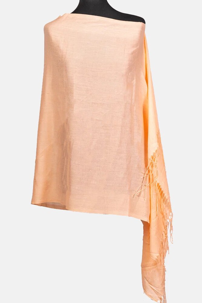 Shopika Esarfa dreptunghiulara piersica din material tip cashmere