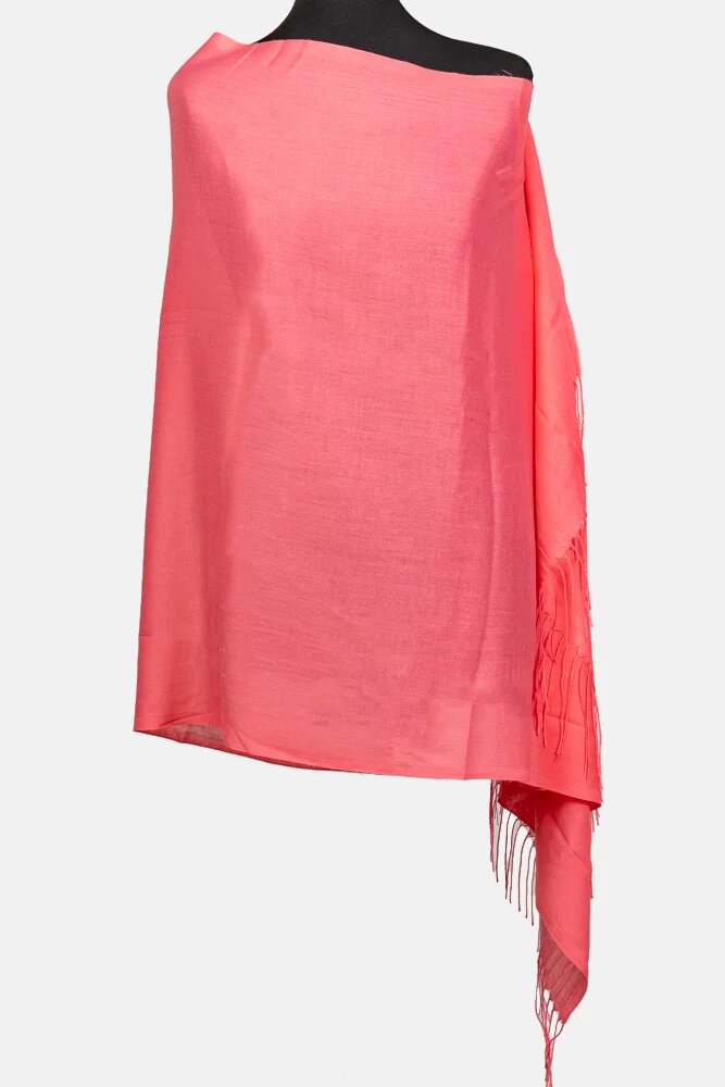 Shopika Esarfa dreptunghiulara roz din material tip cashmere