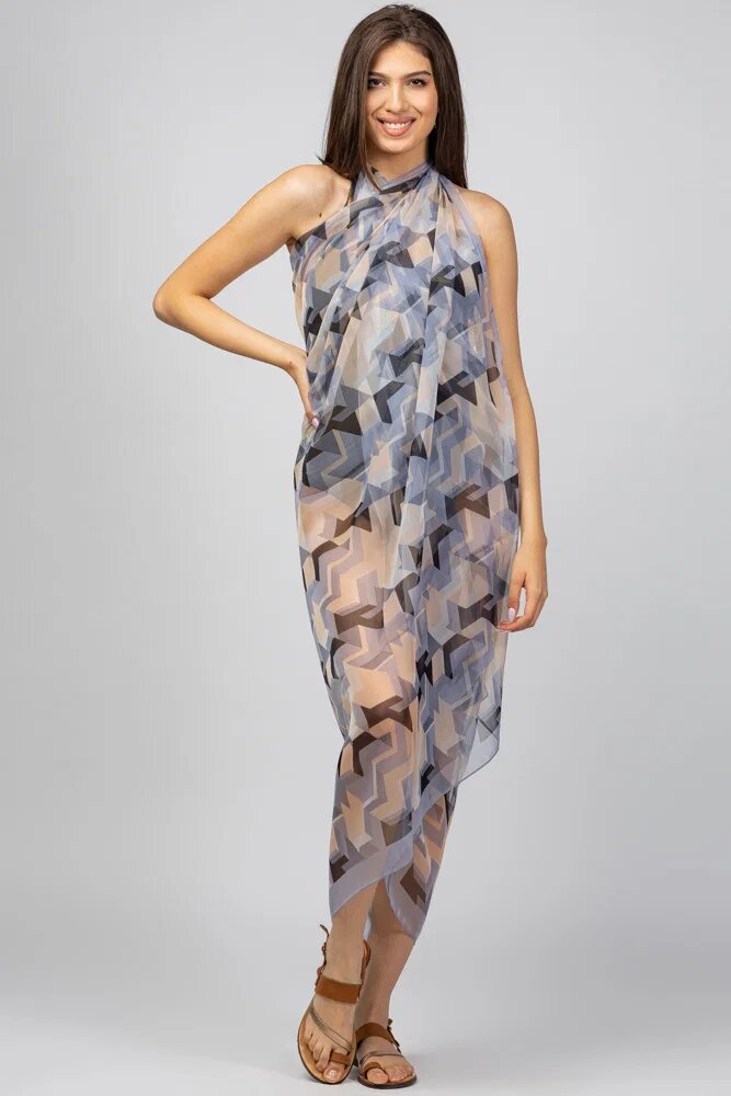 Shopika Esarfa dreptunghiulara tip pareo Silk Feeling cu model tip Escher Pattern