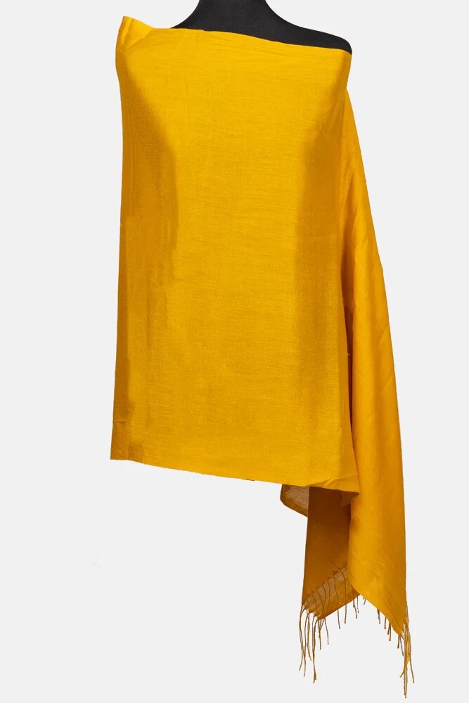 Shopika Esarfa galben mustar din cashmere subtire dreptunghiulara