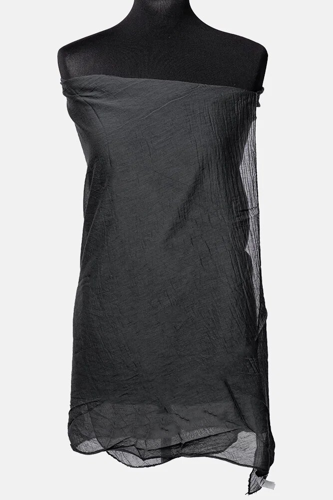 Shopika Esarfa neagra dreptunghiulara in colturi alungite din bumbac si matase