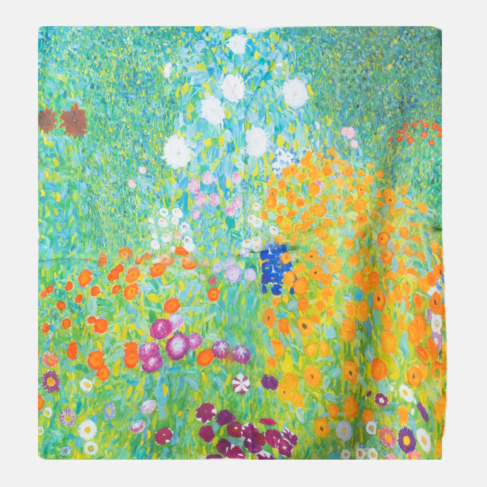 Shopika Esarfa patrata cu o singura fata imprimata cu model inspirat dupa Camp cu maci de Claude Monet