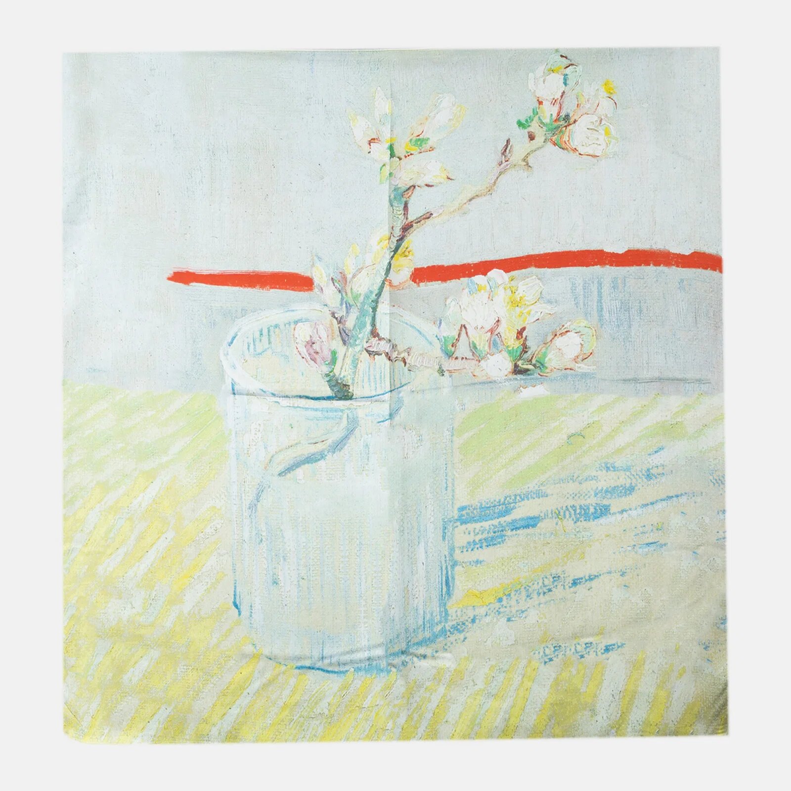Shopika Esarfa patrata cu o singura fata imprimata cu model inspirat dupa tablou de Van Gogh