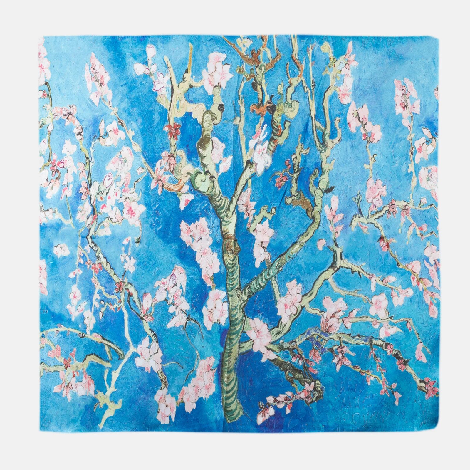Shopika Esarfa patrata imprimata cu model inspirat dupa Migdal Inflorind de Van Gogh